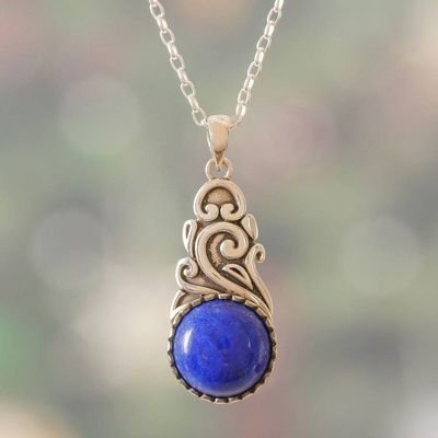 Alternate image for Birthstone Lapis Lazuli Cabochon Sylvan Pendant Necklace True Bloom