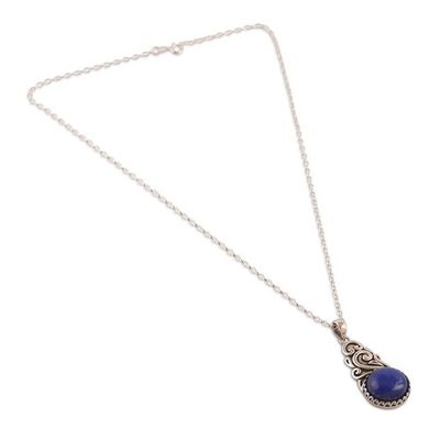 Alternate image for Birthstone Lapis Lazuli Cabochon Sylvan Pendant Necklace True Bloom