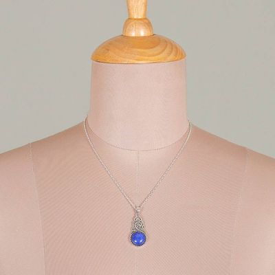 Alternate image for Birthstone Lapis Lazuli Cabochon Sylvan Pendant Necklace True Bloom