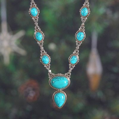 Primary image for High-Polished Magnesite Cabochon Link Necklace Made in India Dreams from Heaven