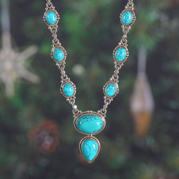 Alternate image for High-Polished Magnesite Cabochon Link Necklace Made in India Dreams from Heaven