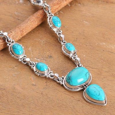 Alternate image for High-Polished Magnesite Cabochon Link Necklace Made in India Dreams from Heaven