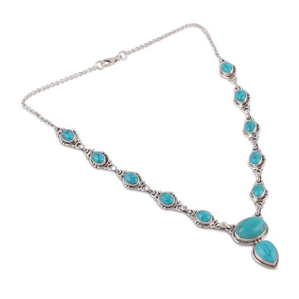 Alternate image for High-Polished Magnesite Cabochon Link Necklace Made in India Dreams from Heaven