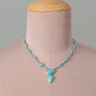 Alternate image for High-Polished Magnesite Cabochon Link Necklace Made in India Dreams from Heaven