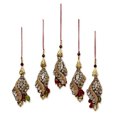 Alternate image for Hand Crafted Christmas Ornaments Set of 5 Mughal Glam