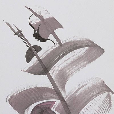 Alternate image for Music-Themed Abstract Mixed Media Paintings Triptych Music Meditation II