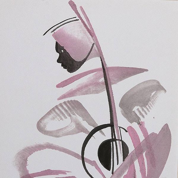 Alternate image for Music-Themed Abstract Mixed Media Paintings Triptych Music Meditation II