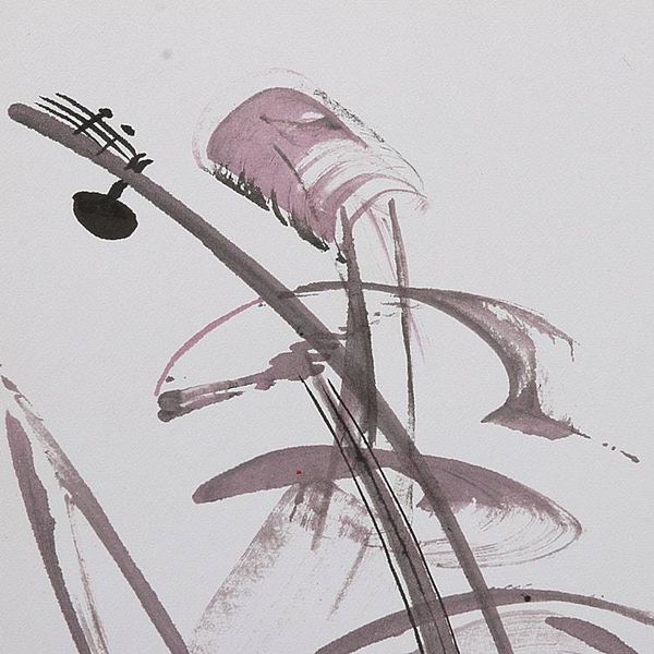 Alternate image for Music-Themed Abstract Mixed Media Paintings Triptych Music Meditation II