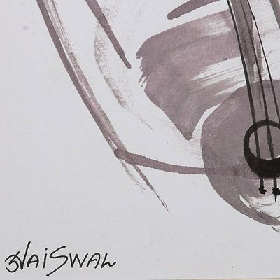 Alternate image for Music-Themed Abstract Mixed Media Paintings Triptych Music Meditation II