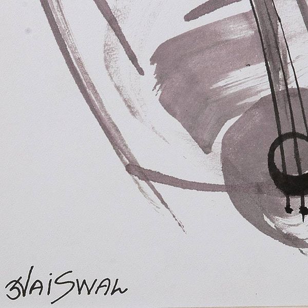 Alternate image for Music-Themed Abstract Mixed Media Paintings Triptych Music Meditation II