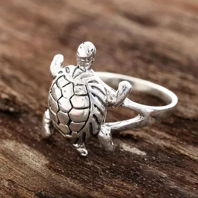 Alternate image for Sterling Silver Turtle Cocktail Ring from india Fascinating Turtle