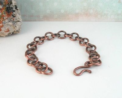 Alternate image for Chunky Hand Forged Copper Chain Link Bracelet