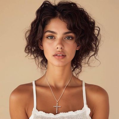 Alternate image for Sterling Silver Cross Pendant Necklace with Cultured Pearls Lustrous Cross