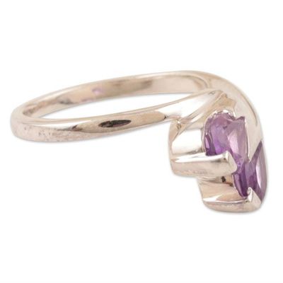 Alternate image for Amethyst floral ring Rose of Dreams