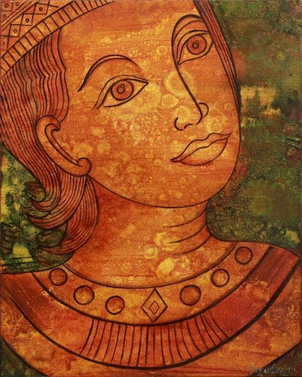 Image for Original Buddhism Painting of Shiva in Oil on Canvas Buddha the Prince