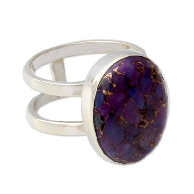 Alternate image for Purple Composite Turquoise Sterling Silver Ring Purple Island