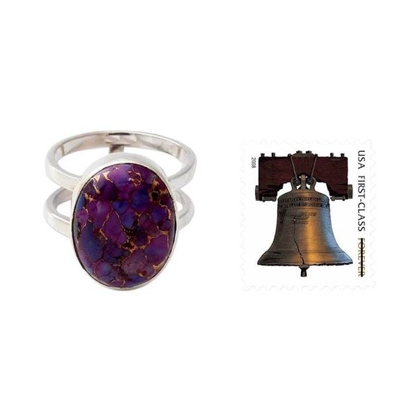 Alternate image for Purple Composite Turquoise Sterling Silver Ring Purple Island