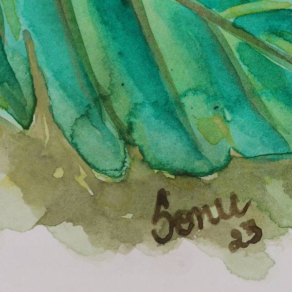 Alternate image for Mulberry Bush with Ripe Berries Watercolor on Paper Painting Berries in Bloom