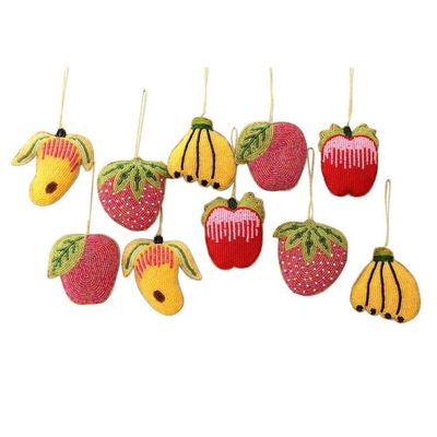Alternate image for Beaded ornaments Set of 10 Tropical Fruit