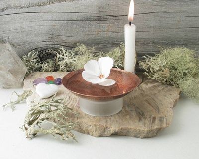 Alternate image for Hand-Hammered Small Copper Trinket Bowl with Mood Token Set