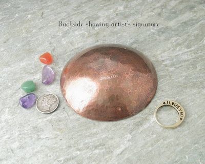 Alternate image for Hand-Hammered Small Copper Trinket Bowl with Mood Token Set