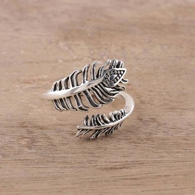 Primary image for Sterling Silver Feather Wrap Ring from India Feathery Touch
