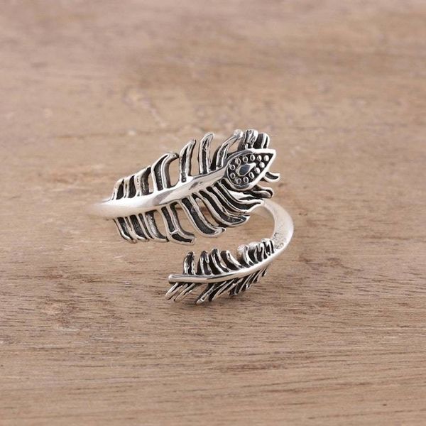 Alternate image for Sterling Silver Feather Wrap Ring from India Feathery Touch
