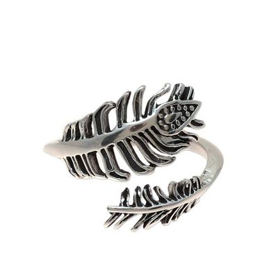 Alternate image for Sterling Silver Feather Wrap Ring from India Feathery Touch