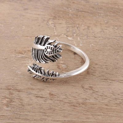 Alternate image for Sterling Silver Feather Wrap Ring from India Feathery Touch