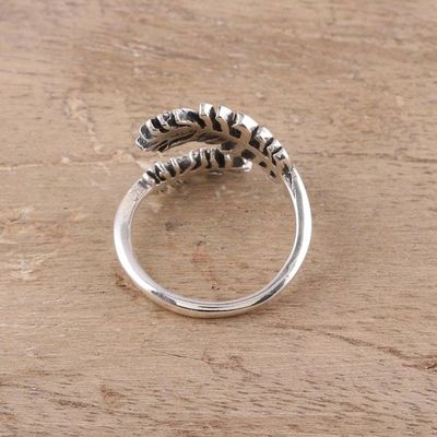 Alternate image for Sterling Silver Feather Wrap Ring from India Feathery Touch