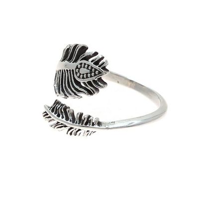 Alternate image for Sterling Silver Feather Wrap Ring from India Feathery Touch
