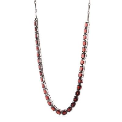 Alternate image for 48-Carat Natural Garnet Link Necklace in a Polished Finish Jewels for Passion