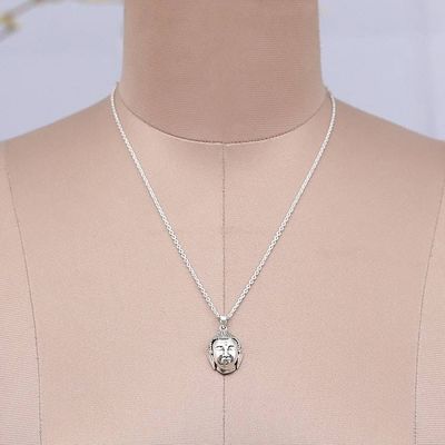 Alternate image for Polished Buddha Sterling Silver Pendant Necklace from India Buddhas Harmony