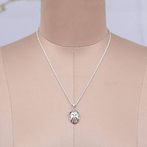 Alternate image for Polished Buddha Sterling Silver Pendant Necklace from India Buddhas Harmony