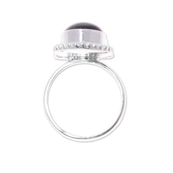 Alternate image for Faceted Black Onyx Sterling Silver Heart Cocktail Ring Lady of Delhi