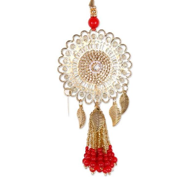 Alternate image for 4 Iron Beaded Christmas Ornaments with Jali Openwork Accents Glittering Beauty