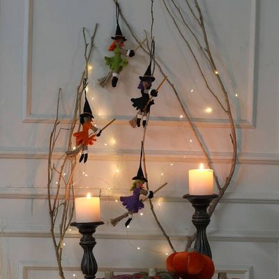 Alternate image for Artisan-Made 4-Piece Witch-Themed Wool Felt Ornament Set Witchy Wonders
