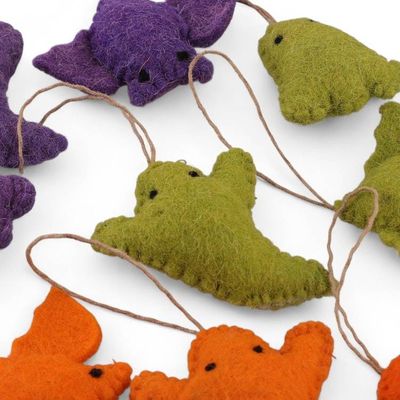 Alternate image for Handmade Halloween-Themed 12-Piece Wool Felt Ornament Set Supernatural Party