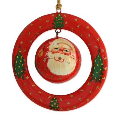Alternate image for Papier Mache Christmas Ornaments Pair from India Christmas Rings
