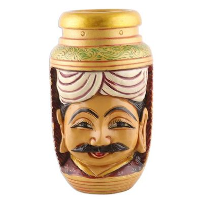 Alternate image for Romantic Classic Hand-Painted Kadam Wood Pen Holder Romantic Words