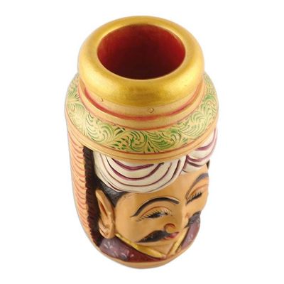 Alternate image for Romantic Classic Hand-Painted Kadam Wood Pen Holder Romantic Words