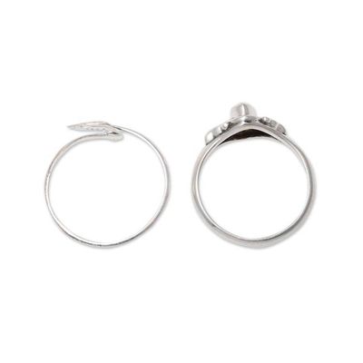 Alternate image for Garnet and Sterling Silver Rings from India Pair Royal Delight