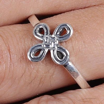 Alternate image for Polished Celtic-Inspired Sterling Silver Cocktail Ring Infinite Knot