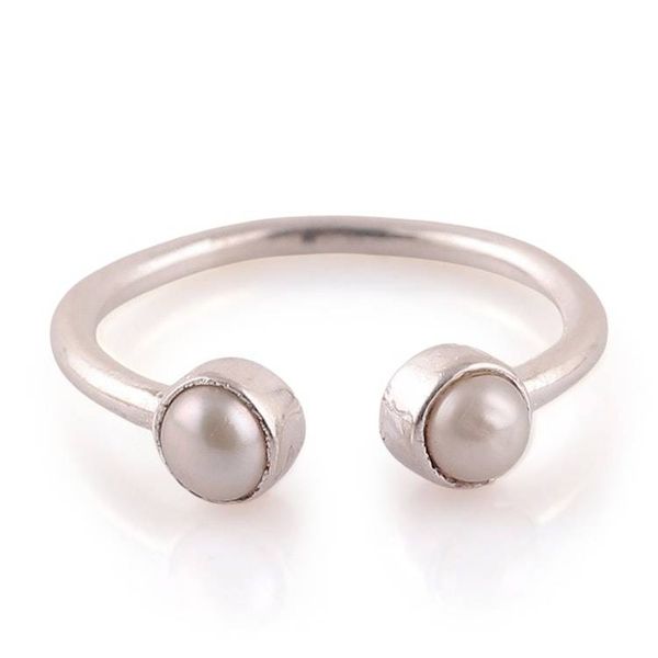 Alternate image for Sterling Silver Wrap Ring with 2 Round Cultured Pearls Posh Gleam