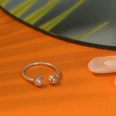 Alternate image for Sterling Silver Wrap Ring with 2 Round Cultured Pearls Posh Gleam