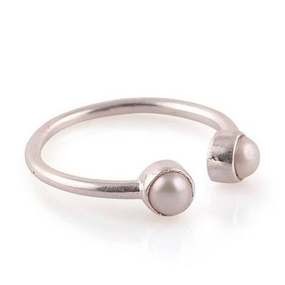 Alternate image for Sterling Silver Wrap Ring with 2 Round Cultured Pearls Posh Gleam