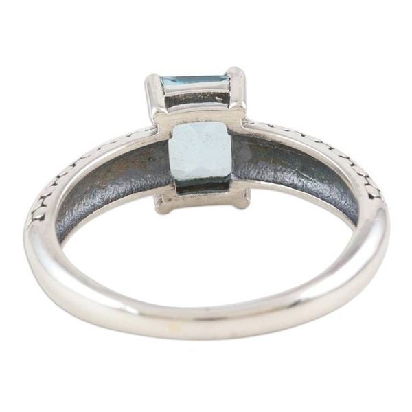 Alternate image for Sterling Silver and Blue Topaz Solitaire Ring Ancient Beauty