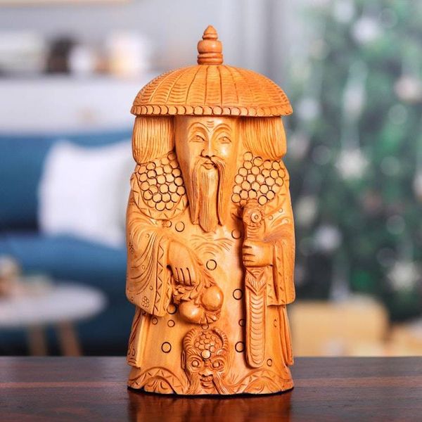 Alternate image for Hand-Carved Kadam Wood Master of Protection Sculpture Abundance and Protection
