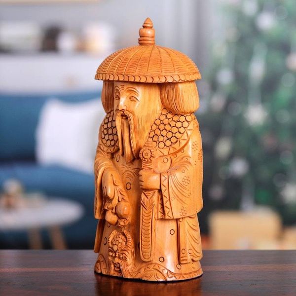 Alternate image for Hand-Carved Kadam Wood Master of Protection Sculpture Abundance and Protection