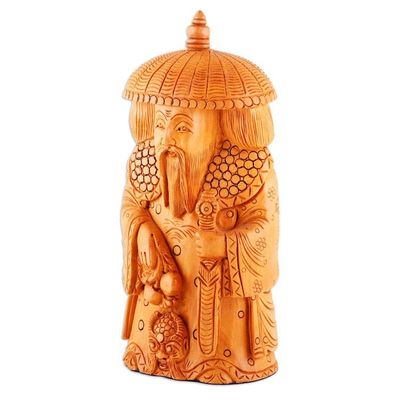 Alternate image for Hand-Carved Kadam Wood Master of Protection Sculpture Abundance and Protection